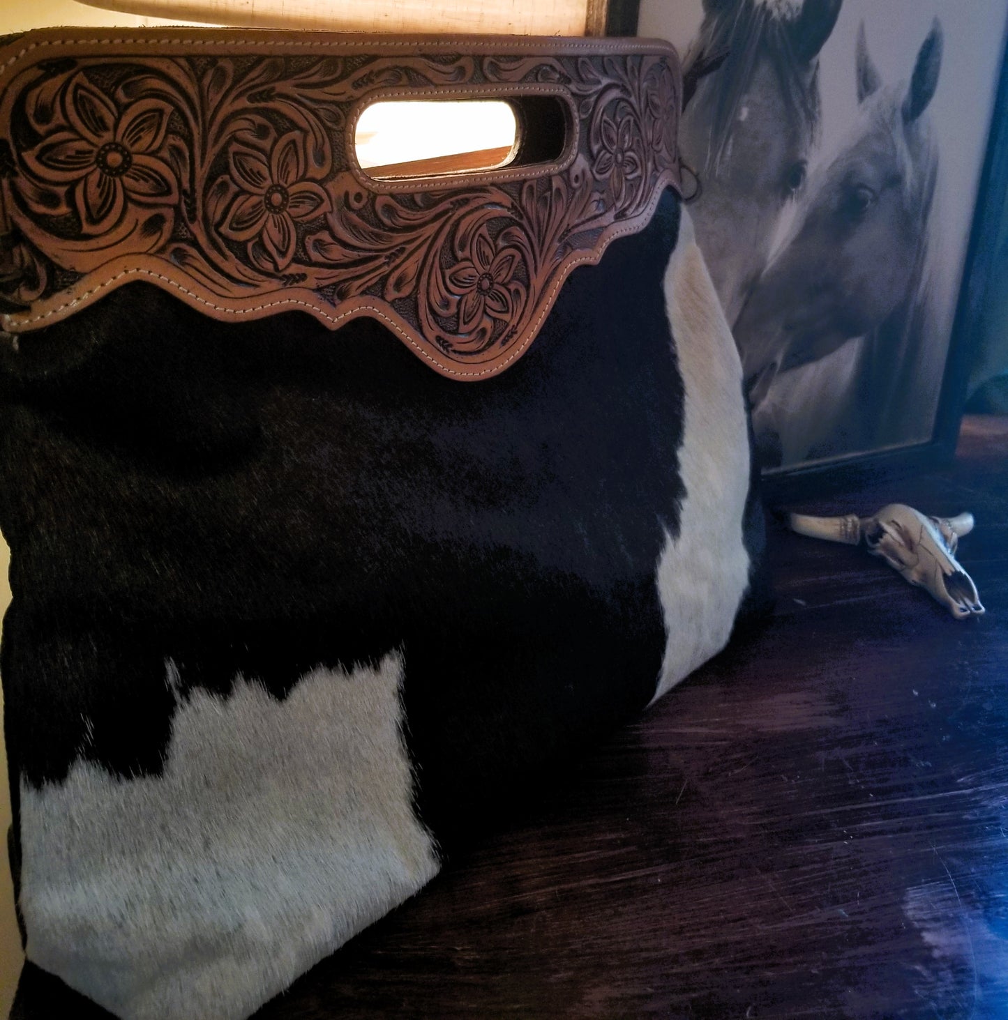 Cowhide Tooled Leather Bag